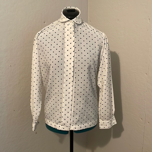The Villager white with black polka dots button down - Picture 2 of 6